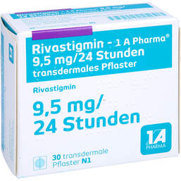 Abbildung: Rivastigmin 1A Pharma 9,5 mg / 24 Std.transd.Pflaster 30 St, Pflaster transdermal PZN 12444015