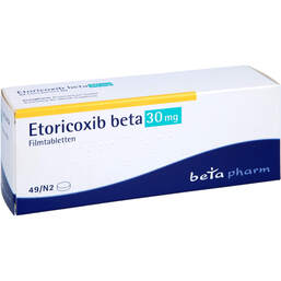 Abbildung: Etoricoxib beta 30 mg Filmtabletten 49 St, Filmtabletten PZN 12444179