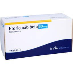 Abbildung: Etoricoxib beta 60 mg Filmtabletten 100 St, Filmtabletten PZN 12444239