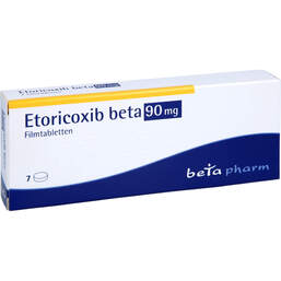 Abbildung: Etoricoxib beta 90 mg Filmtabletten 7 St, Filmtabletten PZN 12444245