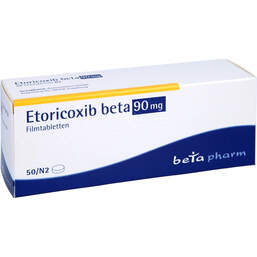 Abbildung: Etoricoxib beta 90 mg Filmtabletten 50 St, Filmtabletten PZN 12444268