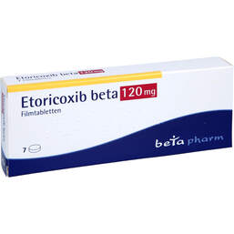 Abbildung: Etoricoxib beta 120 mg Filmtabletten 7 St, Filmtabletten PZN 12444297