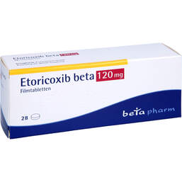 Abbildung: Etoricoxib beta 120 mg Filmtabletten 28 St, Filmtabletten PZN 12444334