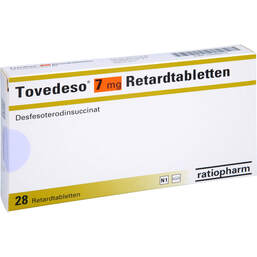 Abbildung: Tovedeso 7 mg Retardtabletten 28 St, Retard-Tabletten PZN 12448013