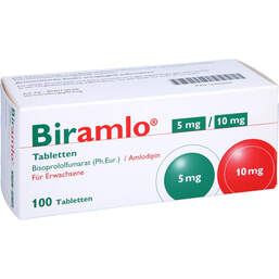 Abbildung: Biramlo 5 mg / 10 mg Tabletten 100 St, Tabletten PZN 12450004