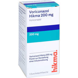 Abbildung: Voriconazol Hikma 200 mg Pulver zur Herstellung einer Infusionslösung 1 St, Pulver zur Herstellung einer Infusionslösung PZN 12450837