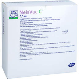 Abbildung: Neisvac-C Injektionssuspension in einer Fertigspritze 10X0.5 ml, Injektionssuspension PZN 12452457