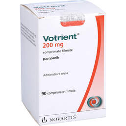 Abbildung: Votrient 200 mg Filmtabletten 90 St, Filmtabletten PZN 12452517