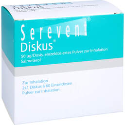 Abbildung: Serevent Diskus 60 Einzeldosis Pulver 2 St, Inhalationspulver PZN 12453043