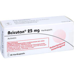 Abbildung: Acicutan 25 mg Hartkapseln 30 St, Hartkapseln PZN 12453126