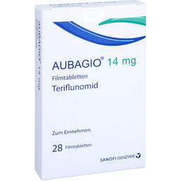 Abbildung: Aubagio 14 mg Filmtabletten 28 St, Filmtabletten PZN 12453971