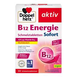 Abbildung: Doppelherz B12 Energie Sofort Schmelztabletten Schmelztabletten, 30 St PZN 12454309