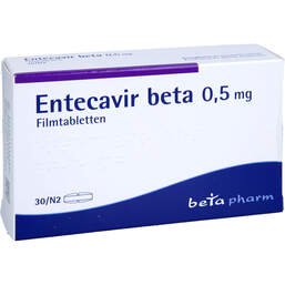 Abbildung: Entecavir beta 0,5 mg Filmtabletten 30 St, Filmtabletten PZN 12456202