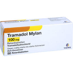 Abbildung: Tramadol Mylan 100 mg Retardtabletten 50 St, Retard-Tabletten PZN 12460327