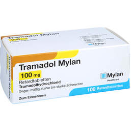 Abbildung: Tramadol Mylan 100 mg Retardtabletten 100 St, Retard-Tabletten PZN 12460333