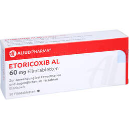 Abbildung: Etoricoxib AL 60 mg Filmtabletten 50 St, Filmtabletten PZN 12464437