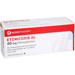 Abbildung: Etoricoxib AL 60 mg Filmtabletten 100 St, Filmtabletten PZN 12464443