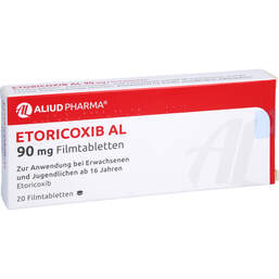 Abbildung: Etoricoxib AL 90 mg Filmtabletten 20 St, Filmtabletten PZN 12464466