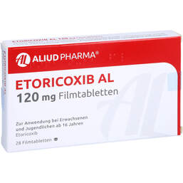 Abbildung: Etoricoxib AL 120 mg Filmtabletten 28 St, Filmtabletten PZN 12464526