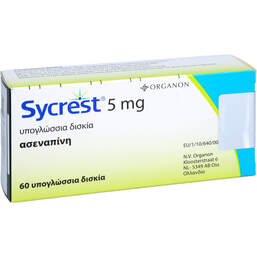Abbildung: Sycrest 5 mg Sublingualtabletten 60 St, Sublingualtabletten PZN 12466206