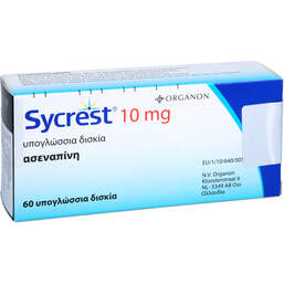 Abbildung: Sycrest 10 mg Sublingualtabletten 60 St, Sublingualtabletten PZN 12466212