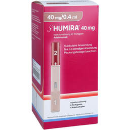 Abbildung: Humira 40 mg Injektionslösung in einem Fertigpen 6 St, Injektionslösung PZN 12468406