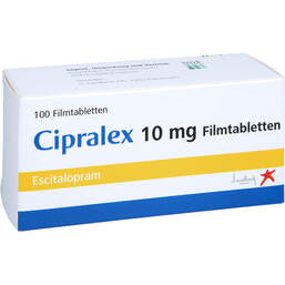 Abbildung: Cipralex 10 mg Filmtabletten 100 St, Filmtabletten PZN 12470774