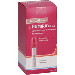Abbildung: Humira 40 mg Injektionslösung in einem Fertigpen 6 St, Injektionslösung PZN 12471408