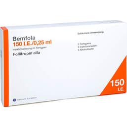Abbildung: Bemfola 150 I.E. / 0,25 ml Injektionslösung in einem Fertigpen 5 St, Injektionslösung in einem Fertigpen PZN 12471472