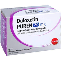 Abbildung: Duloxetin Puren 20 mg magensaftresistent Hartkapseln 56 St, Magensaftresistente Hartkapseln PZN 12471785
