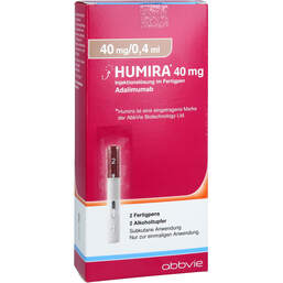 Abbildung: Humira 40 mg Injektionslösung in einem Fertigpen 2 St, Injektionslösung PZN 12472052