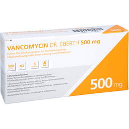 Abbildung: Vancomycin Dr. Eberth 500mg P.z.H.einer Infusion / L.zum Einnehmen 5 St, Trockensubstanz ohne Lösu PZN 12472454