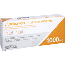 Abbildung: Vancomycin Dr. Eberth 1000mg P.z.H.einer Infusion / L.zum Einnehmen 5 St, Trockensubstanz ohne Lösu PZN 12472483