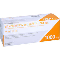 Abbildung: Vancomycin Dr. Eberth 1000mg P.z.H.einer Infusion / L.zum Einnehmen 10 St, Trockensubstanz ohne Lösu PZN 12472508