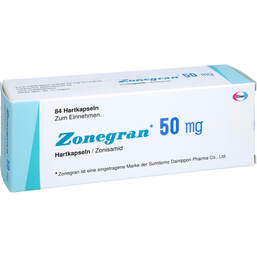 Abbildung: Zonegran 50 mg Hartkapseln 84 St, Hartkapseln PZN 12477919
