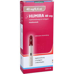 Abbildung: Humira 40 mg Injektionslösung in einem Fertigpen 2 St, Injektionslösung PZN 12478072