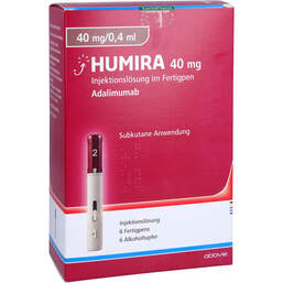 Abbildung: Humira 40 mg / 0,4 ml Injektionslösung im Fertigpen 6 St, Injektionslösung PZN 12478089