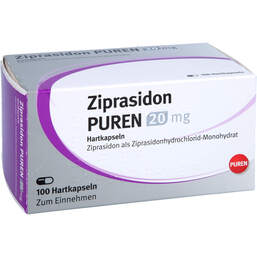 Abbildung: Ziprasidon Puren 20 mg Hartkapseln 100 St, Hartkapseln PZN 12479545