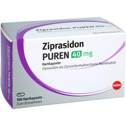 Abbildung: Ziprasidon Puren 40 mg Hartkapseln 100 St, Hartkapseln PZN 12479568