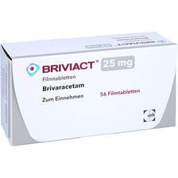 Abbildung: Briviact 25 mg Filmtabletten 56 St, Filmtabletten PZN 12482518