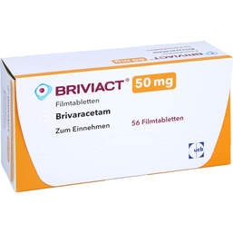 Abbildung: Briviact 50 mg Filmtabletten 56 St, Filmtabletten PZN 12482547