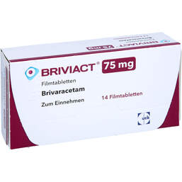 Abbildung: Briviact 75 mg Filmtabletten 14 St, Filmtabletten PZN 12482576