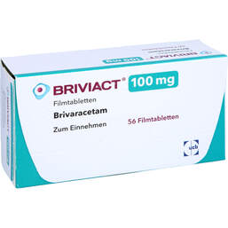 Abbildung: Briviact 100 mg Filmtabletten 56 St, Filmtabletten PZN 12482613