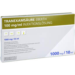 Abbildung: Tranexamsäure Eberth 100 mg / ml Injektionslösung 10X10 ml, Injektionslösung PZN 12489928