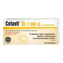 Abbildung: Cefavit D3 2.000 I.E. Filmtabletten 60 St, Filmtabletten PZN 12490021