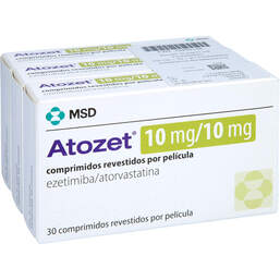 Abbildung: Atozet 10 mg / 10 mg Filmtabletten 100 St, Filmtabletten PZN 12494148
