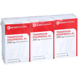 Abbildung: Tenofovirdisoproxil AL 245 mg Filmtabletten 3X30 St, Filmtabletten PZN 12498270