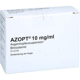 Abbildung: Azopt 10 mg / ml Augentropfensuspension 3X5 ml, Augentropfen PZN 12500297