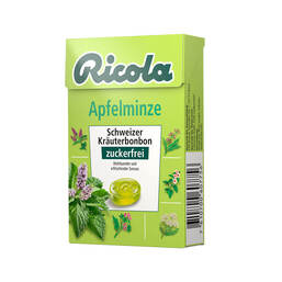 Abbildung: Ricola ohne Zucker Box Apfelminze Bonbons Bonbons, 50 g PZN 12500736