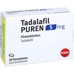 Abbildung: Tadalafil Puren 5 mg Filmtabletten 28 St, Filmtabletten PZN 12501813